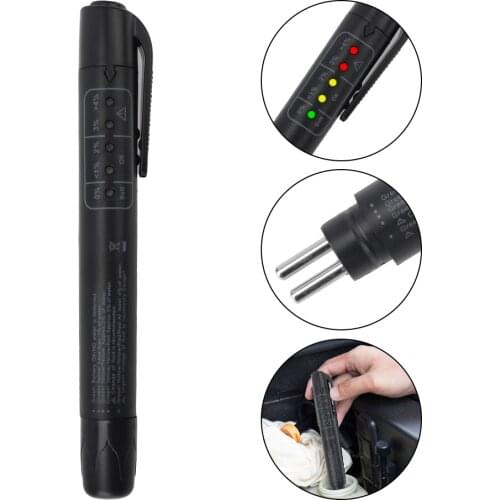 LEEPEE Brake Fluid Tester Digital for DOT3/DOT4 Electronic Pen Liquid Testing Brake Fluid Tester Pen 5 LED Indicator Display