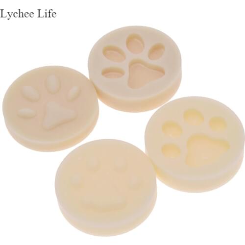 Lychee Life Dog Cat Paw Leather Craft Punch Plastic Mold Key Ring Handing Decoration Modeling Tools Diy Accessories