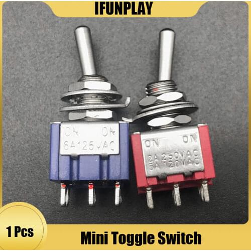Mini 2 Way Electric Guitar Bass Toggle Switch AC 125V 6A ON/ON Red/Blue for Choose Elctric Guitarra Accessories