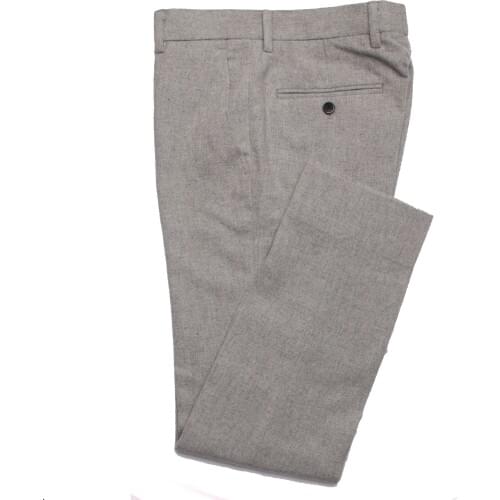 2019 Fashion Grey Flannel Pants Men Slim Fit Business Pants Custom Made Gray Flannel Trousers,Tailored Warm Wool Suit Pants