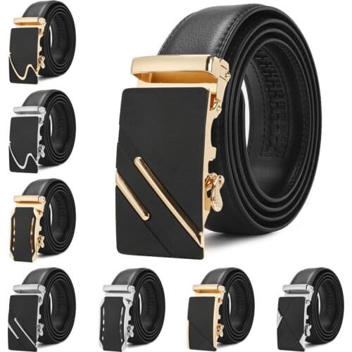 Fashion 2020 Luxury Belt for Men, Metal Automatic Buckle 40mm Hunting Harajuku Punk Top Quality Genuine Luxury Leather Belts
