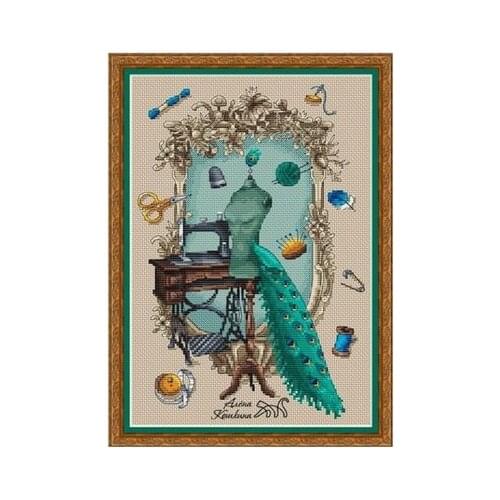 Tailor Shop Series Peacock Tailor Counted Cross Stitch 11CT 14CT 18CT DIY Chinese Cross Stitch Kits Embroidery Needlework Sets