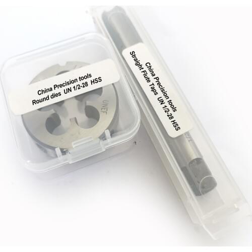 2pcs Unified thread Plug tap and die set UNC 1/2 1/2-13 Round dies taps sets UNF UNS 1/2-14 1/2-16 1/2-18 1/2-20 1/2-24 1/2-28