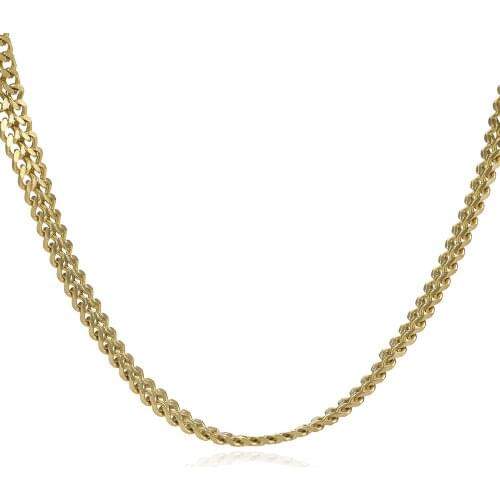 Double Layer Flat Chain Stainless Steel Choker Necklace Jewelry High Quality 14K Metal Texture Collar Necklace Bijoux Femme