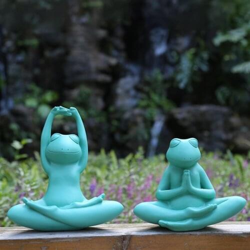 Pastoral Garden Simulation Animal Creative Resin Yoga Frog Statue Outdoor Accessories Decor Courtyard Villa Figurines Crafts Art
