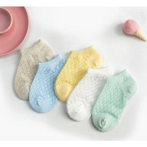 PatPat 5-pack Toddler Kids Girl Solid Breathable Socks Baby Toddler Girl Footwear Socks
