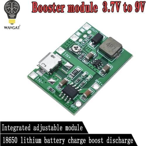 WAVGAT Lithium Li-ion 18650 3.7V 4.2V Battery Charger Board DC-DC Step Up Boost Module TP4056 DIY Kit Parts