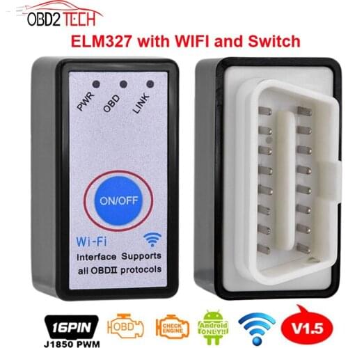 Software V2.1 Super Mini ELM327 WiFi With Switch OBD-II OBD Can Code Reader Tool Android Symbian Windows IOS