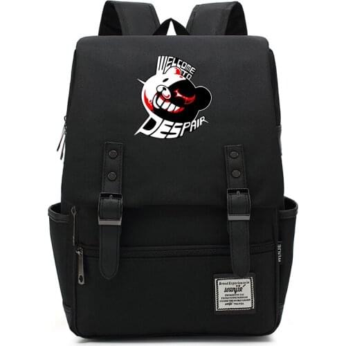 Anime Danganronpa Backpack USB School Bag Bear Pattern Student Teenagers School Book travel Laptop Mochilas Port monokuma