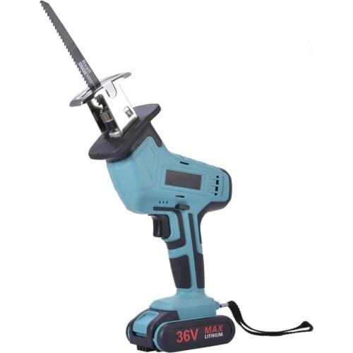 36V Cordless Lithium Battery Reciprocating Saw Wood Metal Cutting Saw Saber Saw Portable Electric Saw Rechargeable Power Tool