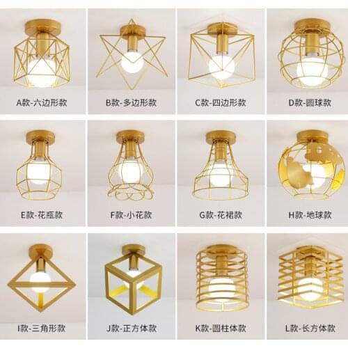 Nordic Creative Porch Ceiling Lamp Entrance Light Modern Minimalist Corridor Cloakroom Golden Balcony Lamps