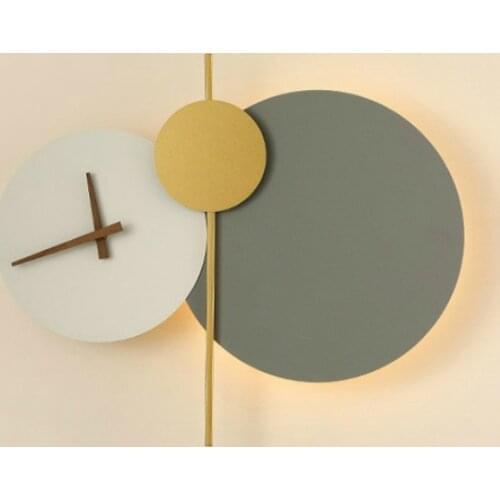 Modern LED Wall Lamp Home Decor Bedside Clock Lamps Living Room Kitchen Lighting Restaurant Bedroom Fixtures Wall Mounted Light