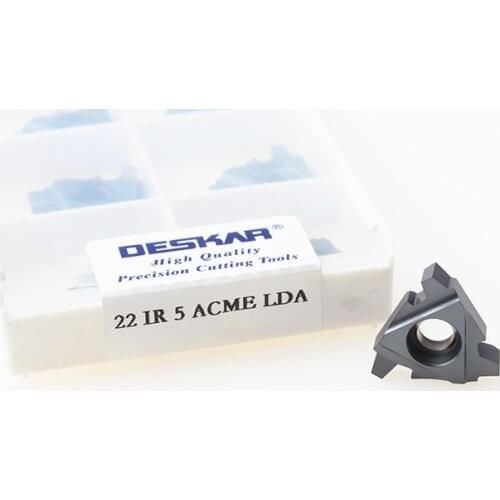 10PCS DESKAR 22ER 5 ACME 22IR 5 ACME LDA Threading Blade Lathe Turning Tool Carbide Insert For Processing Stainless and Steel