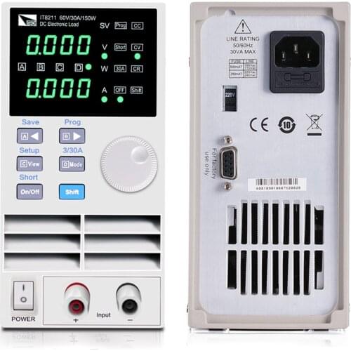 High Resolution 1mV/1mA Digital Control DC Electronic Load 0-60V/30A/150W AC110-220V IT8211