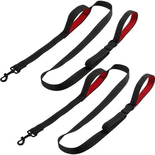 2 Pack Dog Leash 6Ft Long - Traffic Padded 2 Handles Dog Training Leash for Control Safety Training -Reflective