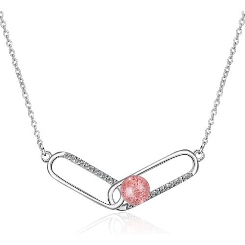 3609 925 Sterling Silver Trendy Rhinestone Female Pendant Necklaces Jewelry For Women Short Chains Drop Shipping Gift