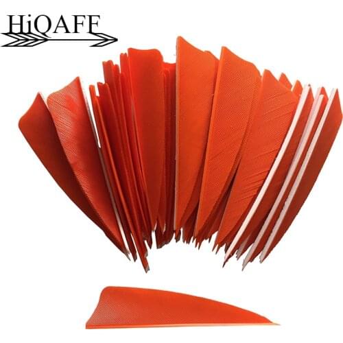 50 PCS Hi-Q 3 Inch Natural Turkey Feathers Shield Cut Archery Fletches Feather Arrow Fletching 3'' Vanes Red