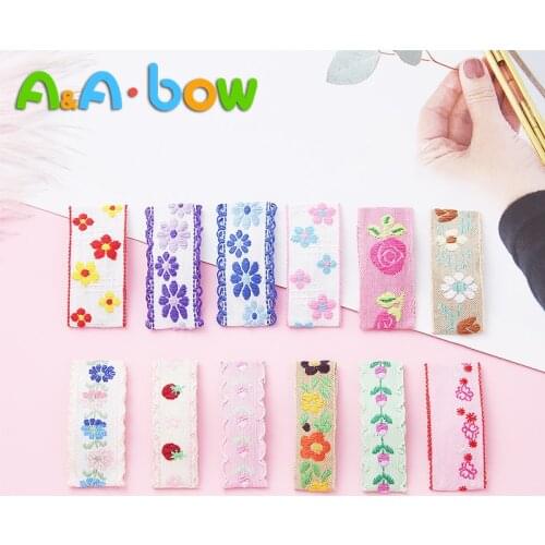 6pcs Floral Embroidery Snap Baby Hairpins for Girls Hair Clip Square Hairgrips Girl BB Barrette Baby Hair Accessories