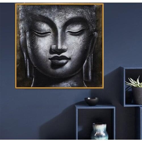 Diamond Embroidery Abstract Art Black And White Buddha Statue Religion 5D Diy Diamond Painting Mosaic NeedleworkZP-4498