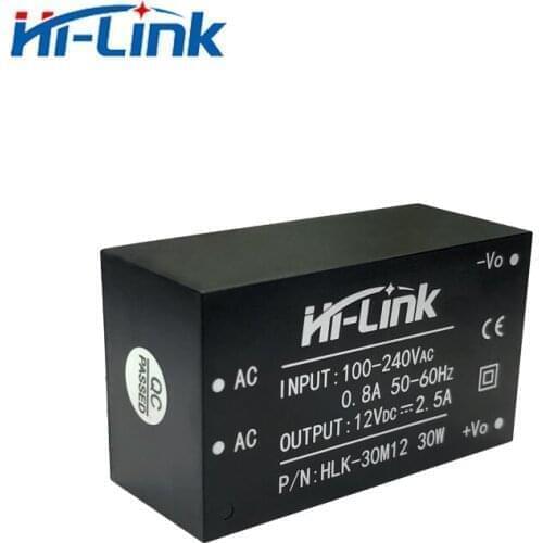 Free shipping 2pcs/lot HLK-30M12 GaN Solution 92% conversion rate 220v to 12V30W power supply module support customized