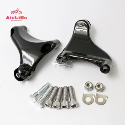 Black Passenger Footpeg Mounting Brackets Fit For Harley XL883 1200 Sportster 2014-2017
