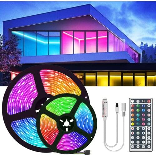 1M 2M 3M 5M 10M 20M Led Strip 3528 SMD RGB Leds Flexible Ribbon Led Strip Light with 44Key Remote Controller Dc 12V Adapter