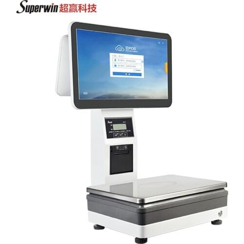 Ready to ship CY-55A Weighing Scales with Aclas PBX terminal pos with 58mm thermal printer scale pos for market pos system