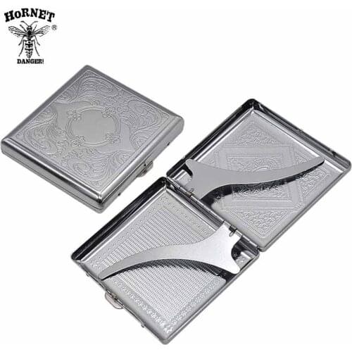 Metal Cigarette Case For 20 Pcs Cigarettes(85mm*8mm) Tobacco Box Pocket-size (90mm*80mm) With 2 Clips