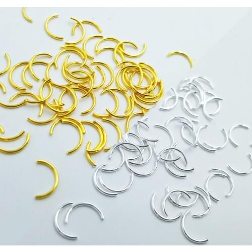 200pcs/lot Fashion nail accessory Metal curved stick Nail Art Tip Decoration Rivet Nail metal alloy jewelry Japanese nail charms