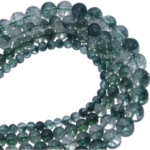 Natural Stone Light Green Crystal Beads 6 8 10 12 MM Pick Size For Jewelry Making Diy Bracelet Necklace Material