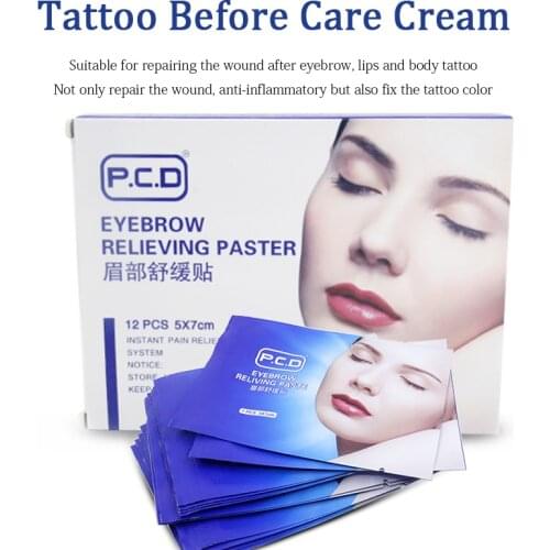 12Pcs PCD Eyebrow Relieving Paste Tattoo Aftercare Cream Microblading Repair Gel Permanent Makeup Tattoo Accessories For Eyebrow