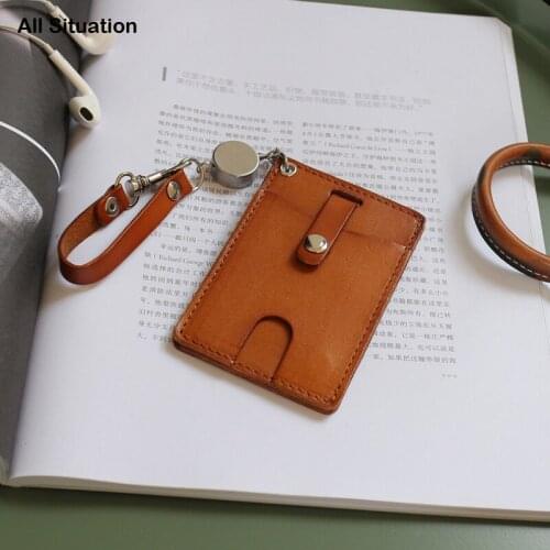Luxury Bus Card Set Genuine Leather Top End Quality ID Badge Holder Vintage Mini Credit Card Wallet Small Purses Luggage Tag