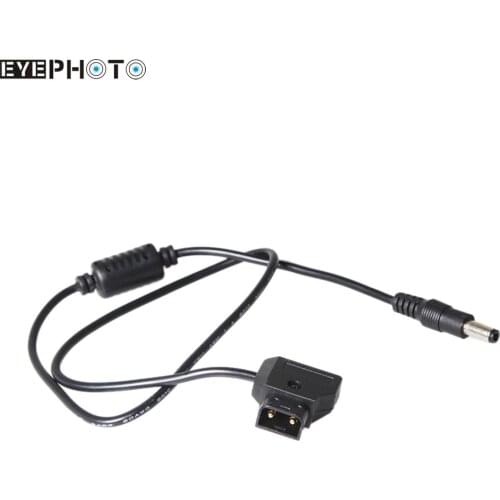 Coiled D-Tap 2Pin Male to DC 5.5*2.5mm Adapter Cable for V-Mount Anton Battery DSLR Rig Power Supply