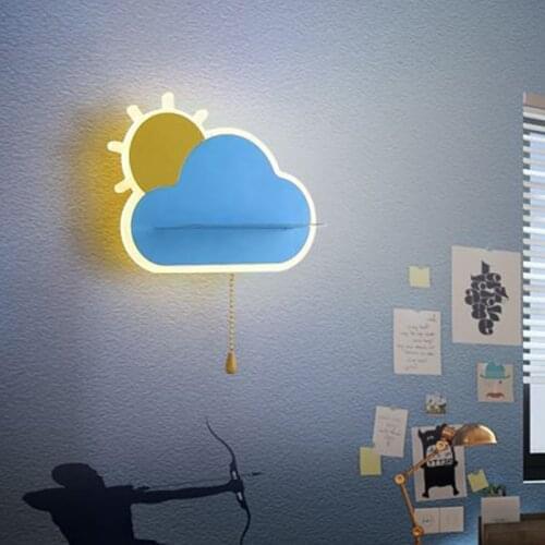 Cloud bedroom light wall lamp Home Kids room decoration night wall lamp with switch wandlampe children Indoor Wall Sconce