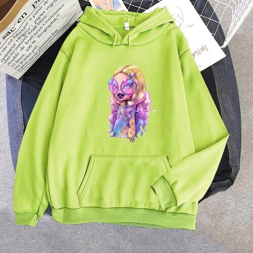 Oversized Hoodies Anime Bratz Hoodie Women Streetwear 2021 Winter Harajuku Loose Sweatshirt Sudaderas Kawaii Tops Mens Clothing