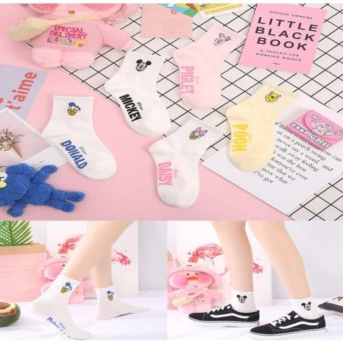 1 pairs Disney Anime figure Mickey Minnie Donald Duck Cartoon summer tube socks casual xxx boys and girls Princess feminina sock