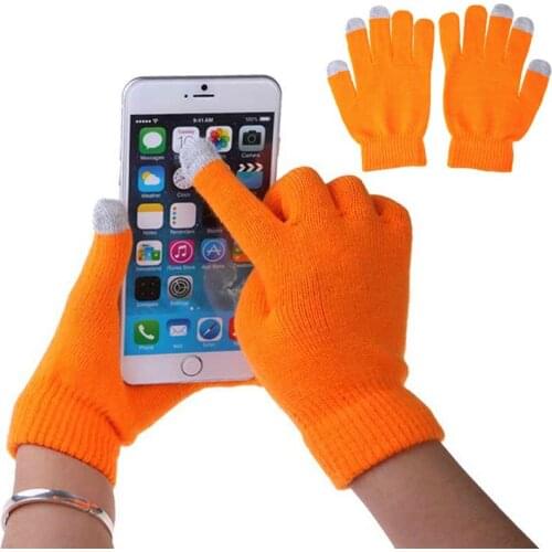 1 Pair Unisex Winter Warm Capacitive Knit Gloves Hand Warmer For Touches Screen Smart Phone Driving Glove