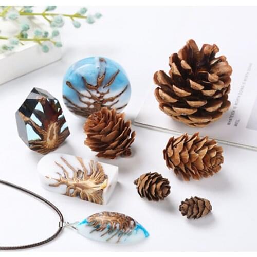 10pc Mini Decorative Pinecone Filling DIY Epoxy Resin Mould UV Resin Mix Size Silicone Molds Tools Accessories Decoration