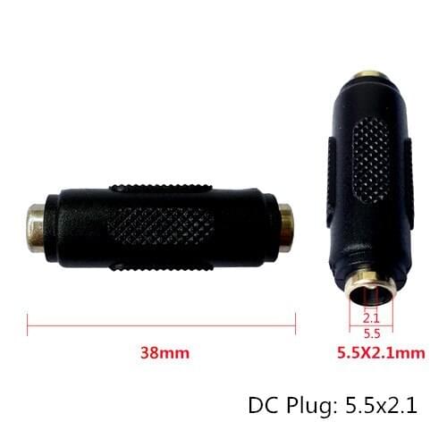 10Pcs Sample PVC 5.5*2.1mm Female To Female DC Power Plug Header Adapter