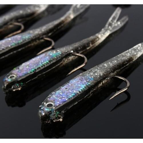 10Pcs Outdoor Fishing Professional Silicone Lead Head Jig Lures Hook Artificial Minnow Bait Fishing Tackle