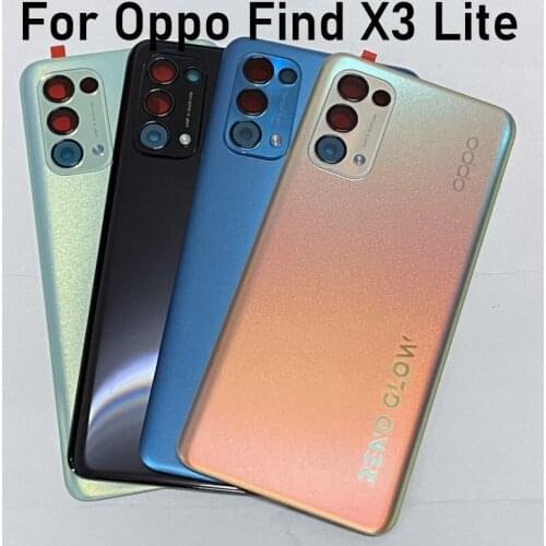 100% Original For Oppo Find X3 lite Rear Battery Back Cover with logo Panel Rear Door Housing Case with adhesive for findx3lite
