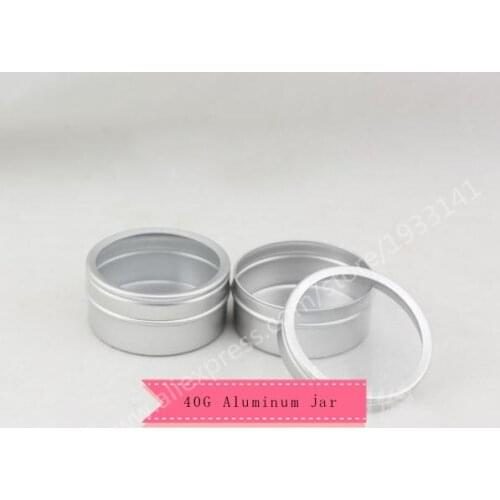 1000pcs/lot 40G Aluminum Jar With Window, 40cc metal Cosmetic Packaging Container 4/3oz professional cosmetics container