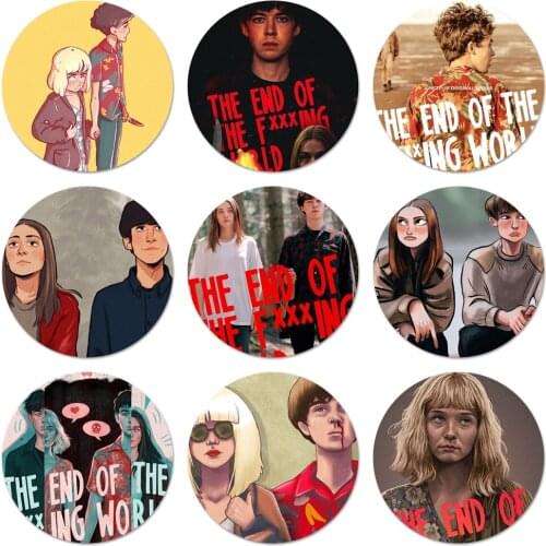 58mm end fing fxxxing world art Icons Pins Badge Decoration Brooches Metal Badges For Backpack Decoration