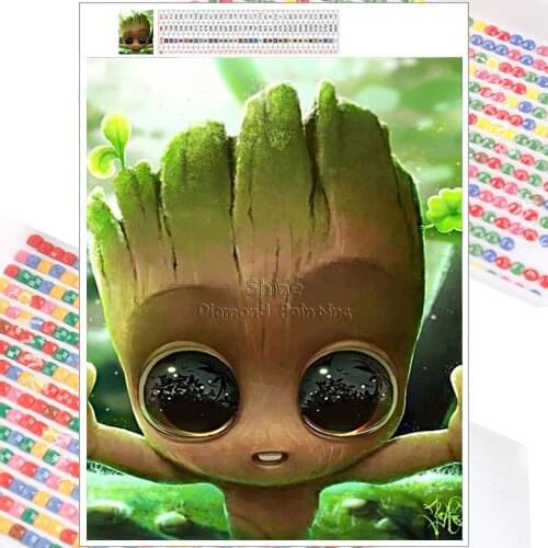 Diamond Painting Embroidery Kit Groot Baby Disney Mosaic Cartoon 5D DIY Full Square Round Christmas Mural Home Decoration