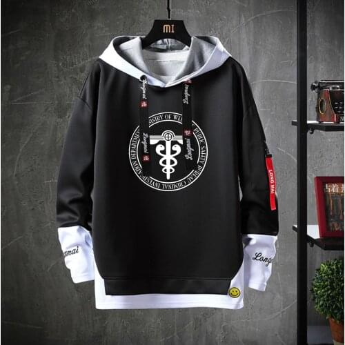 Anime Psycho-Pass Hooded Teenagers cartoon Costume Unisex Casual Fake Two-Piece Hoodies Sweatshirt jacket coat