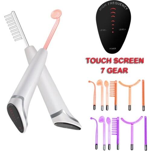 High Frequency Electrotherapy Wand Glass Tube Electrotherapy Facial Machine Tag Spot Acne Remover Face Body Spa Beauty Massager