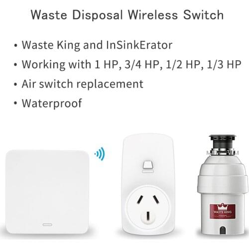 AU Kitchen Food Waste Disposers Garbage Disposal Wireless Switch 16A Remote Control No Drilling No Pipe Replace Air Switch