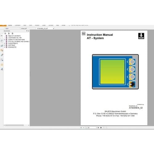 Bauer Foundation Machine Service Manual, Instruction, Schematic Manual