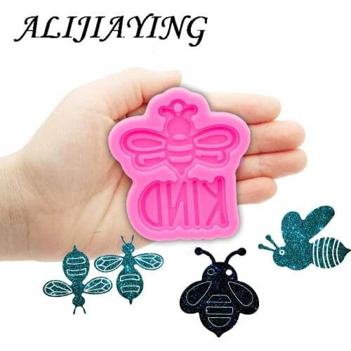 Shiny Silicone Honeycomb Resin Molds DIY for funny keychain , Bee Kind Epoxy Making baking equipment silicone mold DY1053
