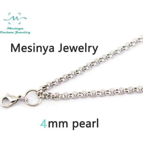 316L Stainless steel 4mm width 24'' rolo chain for dangle charm floating glass locket love note keepsake 20pcs/lot